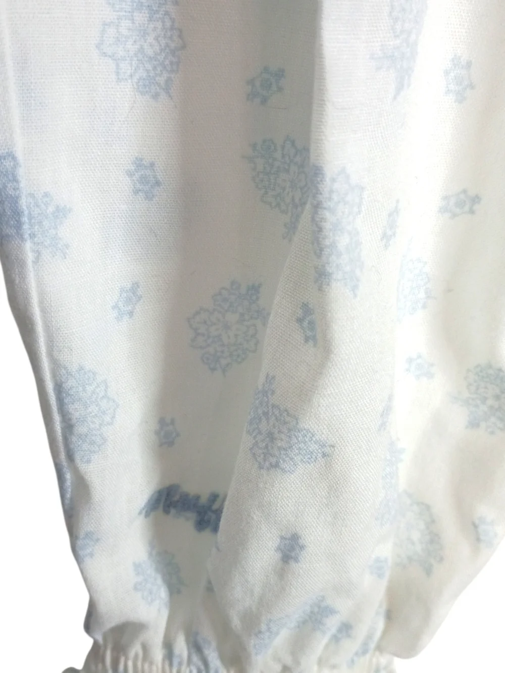 Mufflings - Vintage White & Light Blue Floral  One Piece Romper - 4T